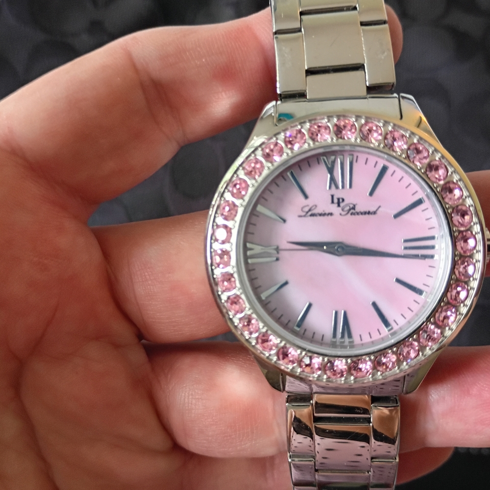 Lucien Piccard Pink and Silver Women's Watch